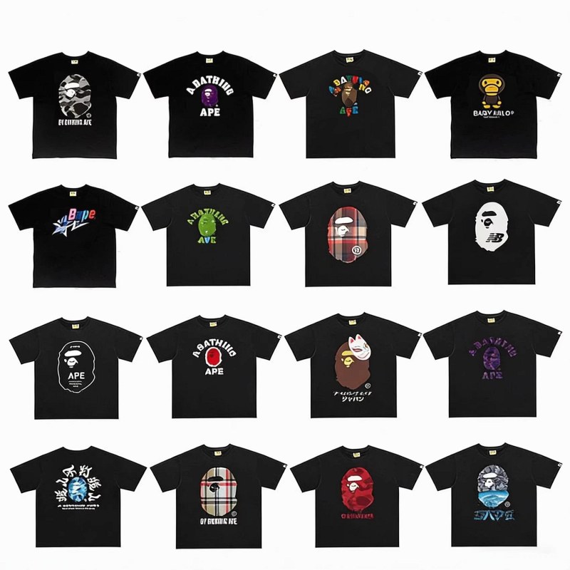 Bape Classic Monkey Print T-Shirt Collection Review: 100% Cotton, 250–300gsm, Dozens of Colorways
