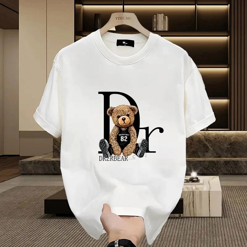 Dior Bear Graphic White T-Shirt Review: Loose Cotton Tee, Hot-Transfer Print