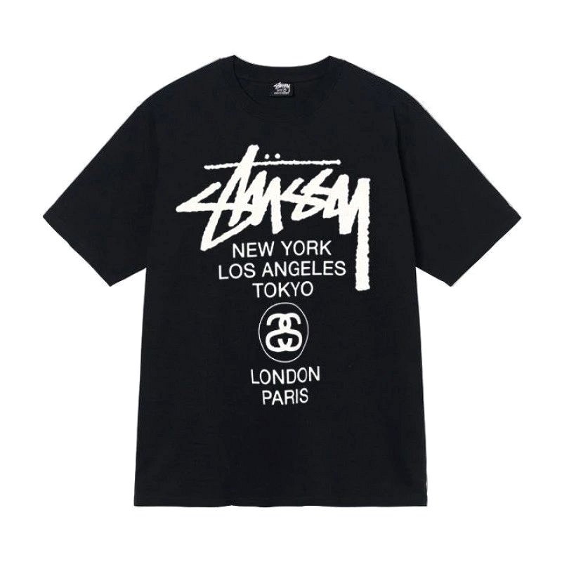 Stussy Letter Print Black T-Shirt Review: A Relaxed Streetwear Tee in 250–300 gsm Cotton